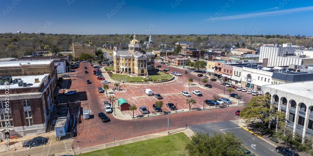 MARCH 6, 2018 - MARSHALL TEXAS - Marshall Texas Courthouse and townsquare, Harrison County Courthouse, Marshall, Texas
