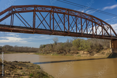 Iron Railroad Bridge over water, Texas © spiritofamerica