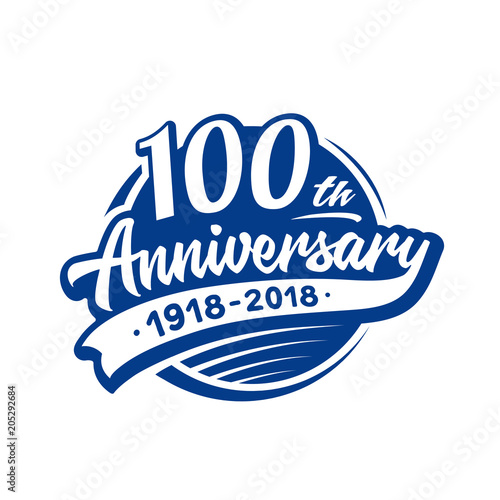 100 years anniversary design template. Vector and illustration. 100th logo. 
