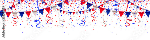 Russland Trikolore Wimpel Girlanden, Luftschlangen und Konfetti - Banner