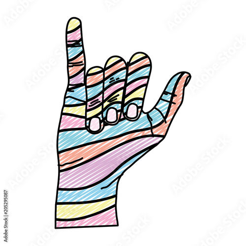 doodle fashion hang with hand loose sign