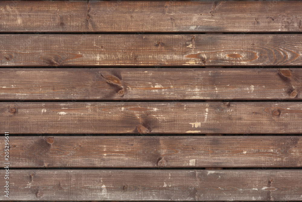 Fototapeta premium Brown wooden scratched wooden boards as background or backdrop