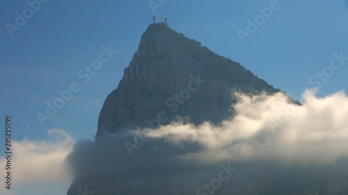 Clouds Travelling Past Peak of Rock of Gibraltar