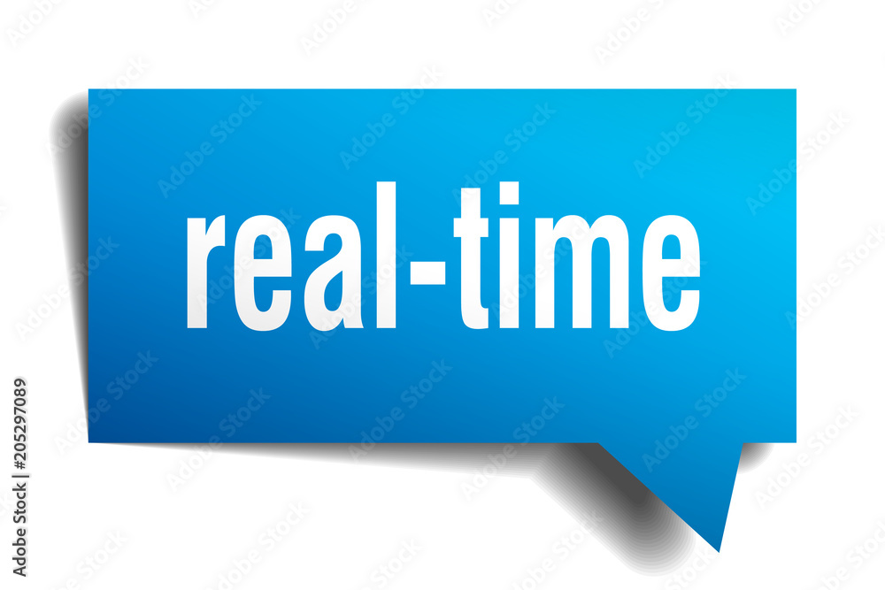 real-time blue 3d speech bubble real-time blue 3d speech bubble
