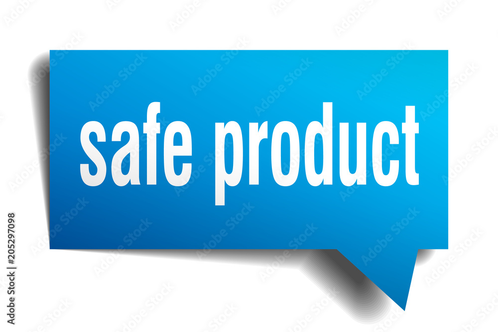 safe product blue 3d speech bubble safe product blue 3d speech bubble