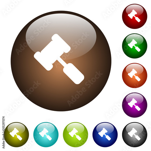 Judge hammer color glass buttons