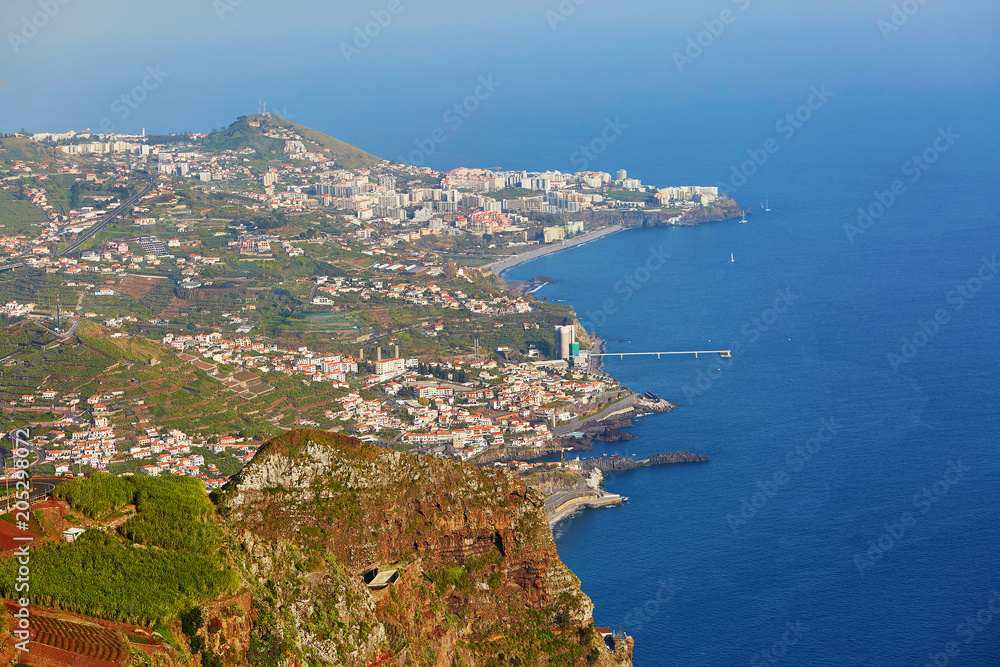 Aerial view of typical Madeira landscape