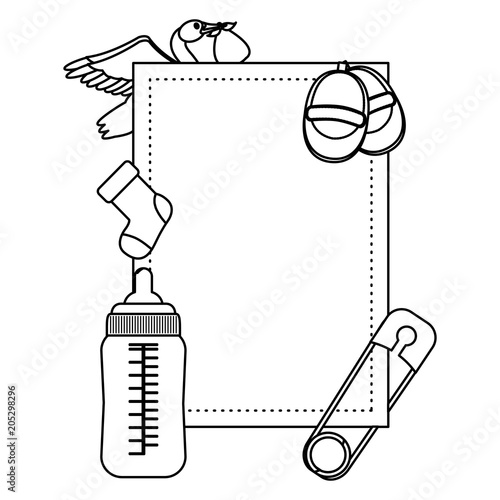 line emblem with baby things products necessities