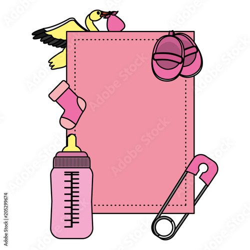 color emblem with baby things products necessities