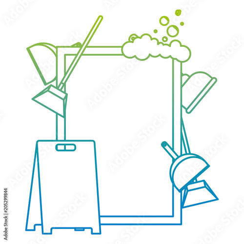 degraded line emblem with clean house objects style