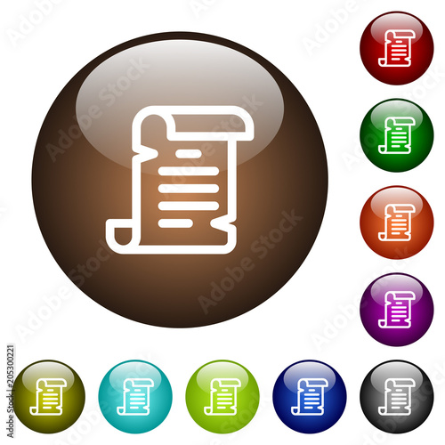 Paper scroll color glass buttons