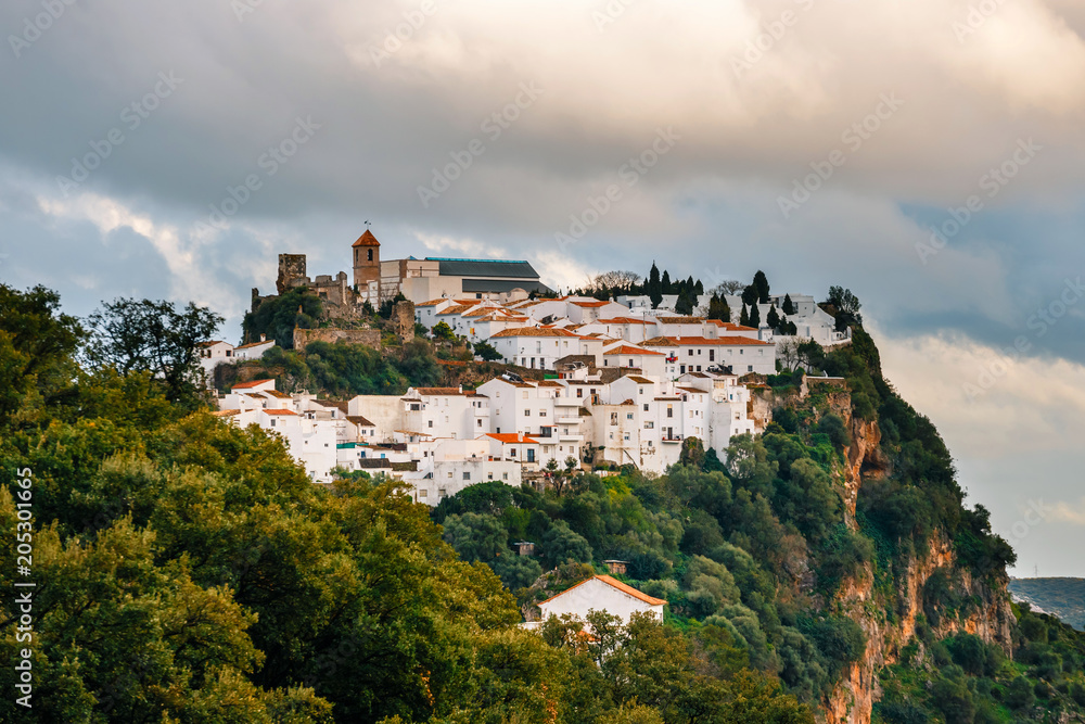 Typical andalusian white village pueblo blanco Casares, Andalusia, Spain