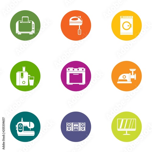 Modern apartment icons set. Flat set of 9 modern apartment vector icons for web isolated on white background
