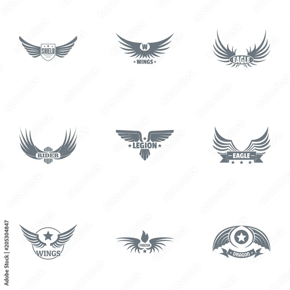 Freedom way logo set. Simple set of 9 freedom way vector logo for web isolated on white background Freedom way logo set. Simple set of 9 freedom way vector logo for web isolated on white background