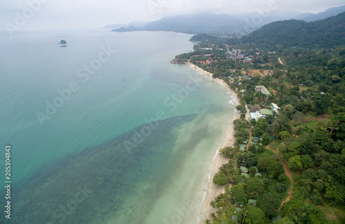 tropical Island and beach in bluesea