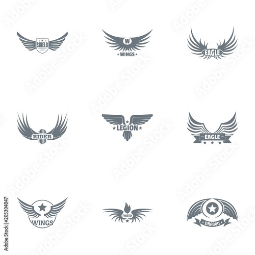 Freedom way logo set. Simple set of 9 freedom way vector logo for web isolated on white background