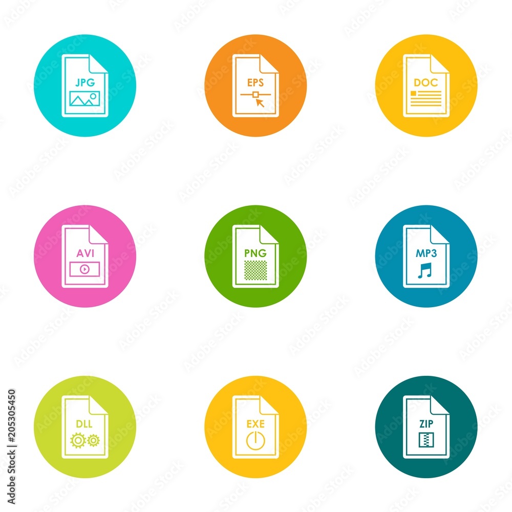 Extension icons set. Flat set of 9 extension vector icons for web isolated on white background Extension icons set. Flat set of 9 extension vector icons for web isolated on white background