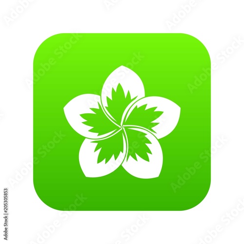 Frangipani flower icon digital green for any design isolated on white vector illustration