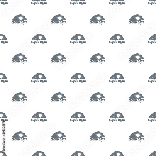 Cloud data pattern vector seamless repeat for any web design