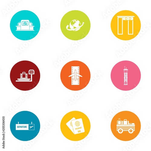 Trek icons set. Flat set of 9 trek vector icons for web isolated on white background
