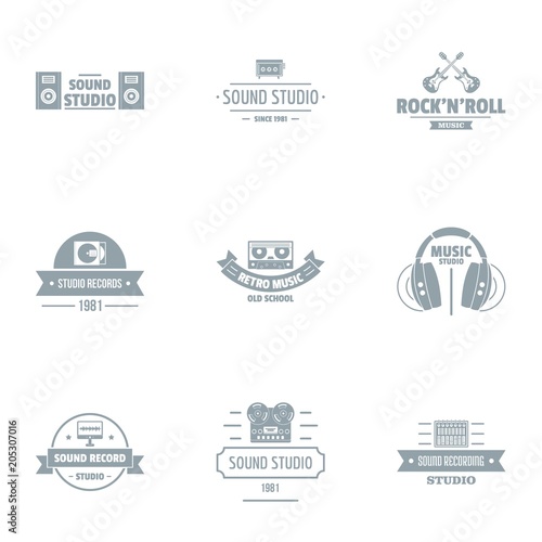 Soundtrack logo set. Simple set of 9 soundtrack vector logo for web isolated on white background