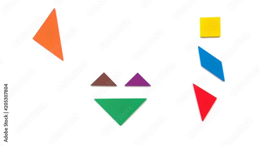 tangram shaped like a clown and a solid square piece on white tangram shaped like a clown and a solid square piece on white