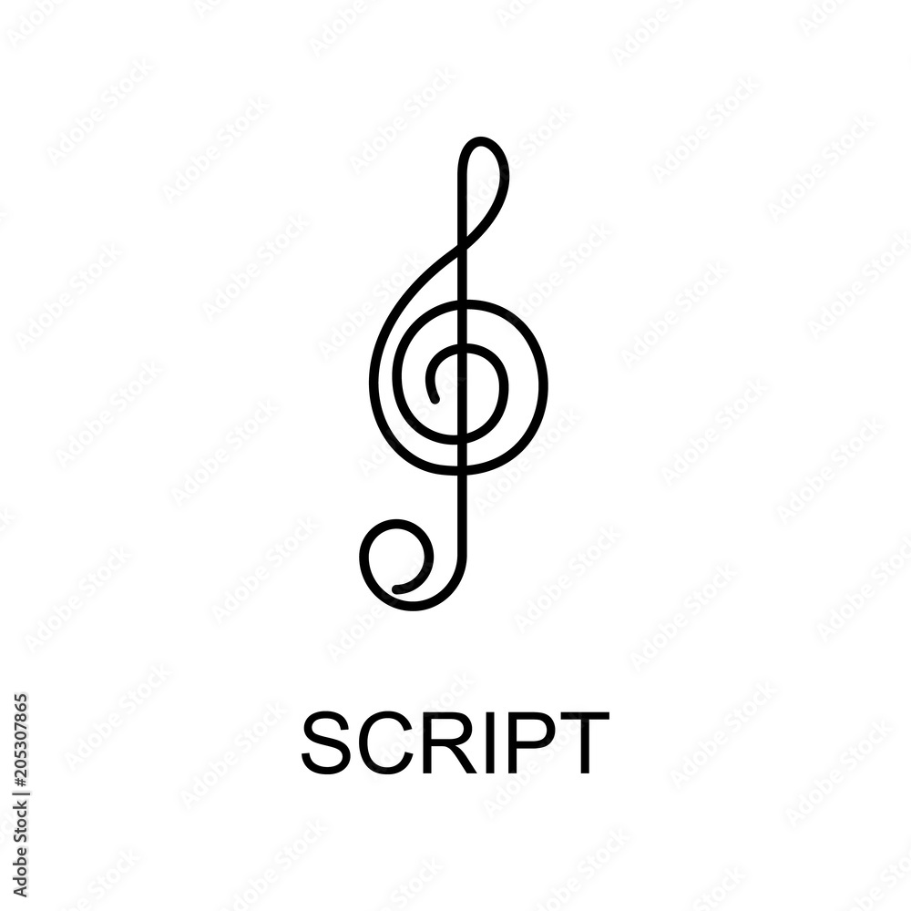 Fototapeta premium music script icon. Element of simple music icon for mobile concept and web apps. Thin line music script icon can be used for web and mobile