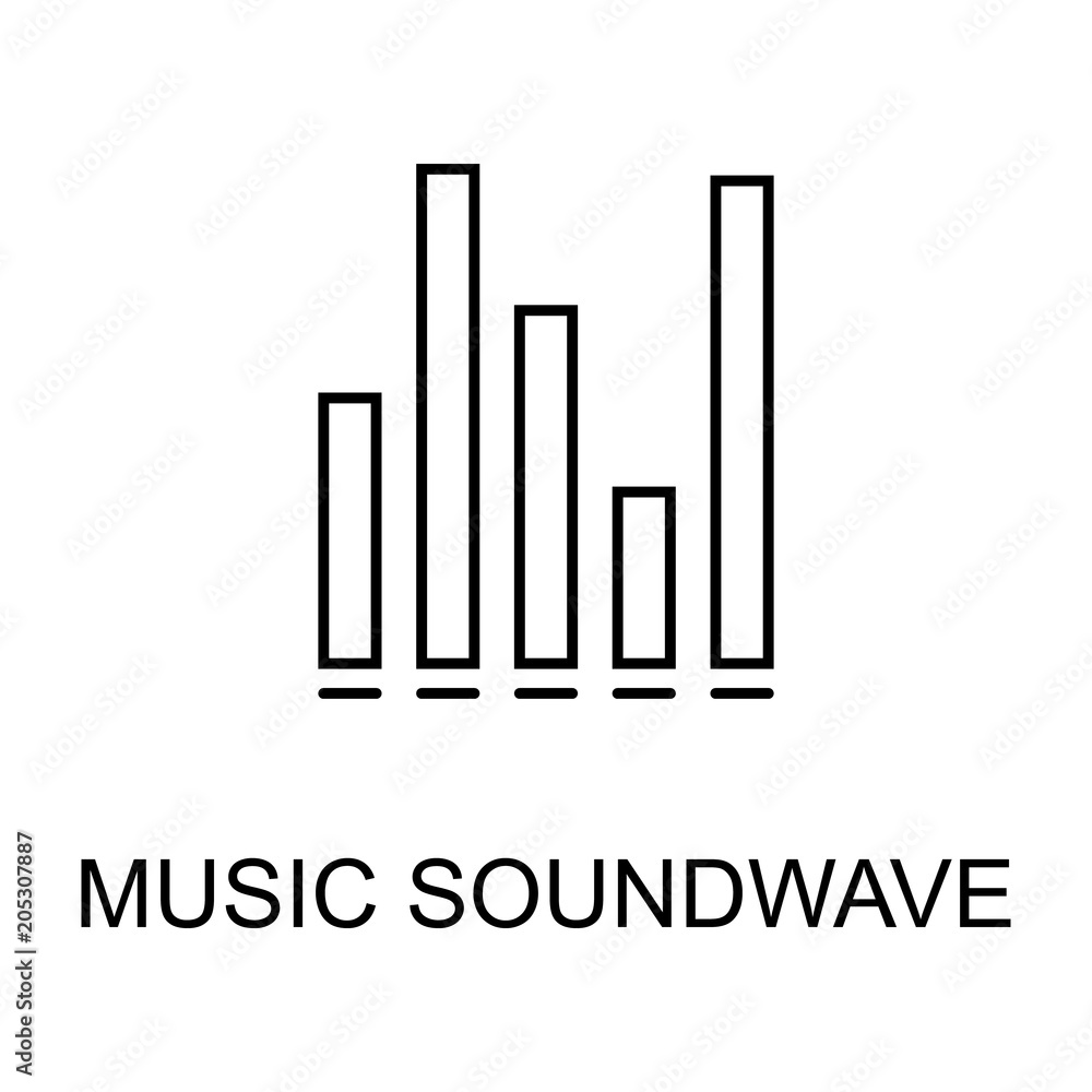 music soundwave icon. Element of simple music icon for mobile concept and web apps. Thin line music soundwave icon can be used for web and mobile