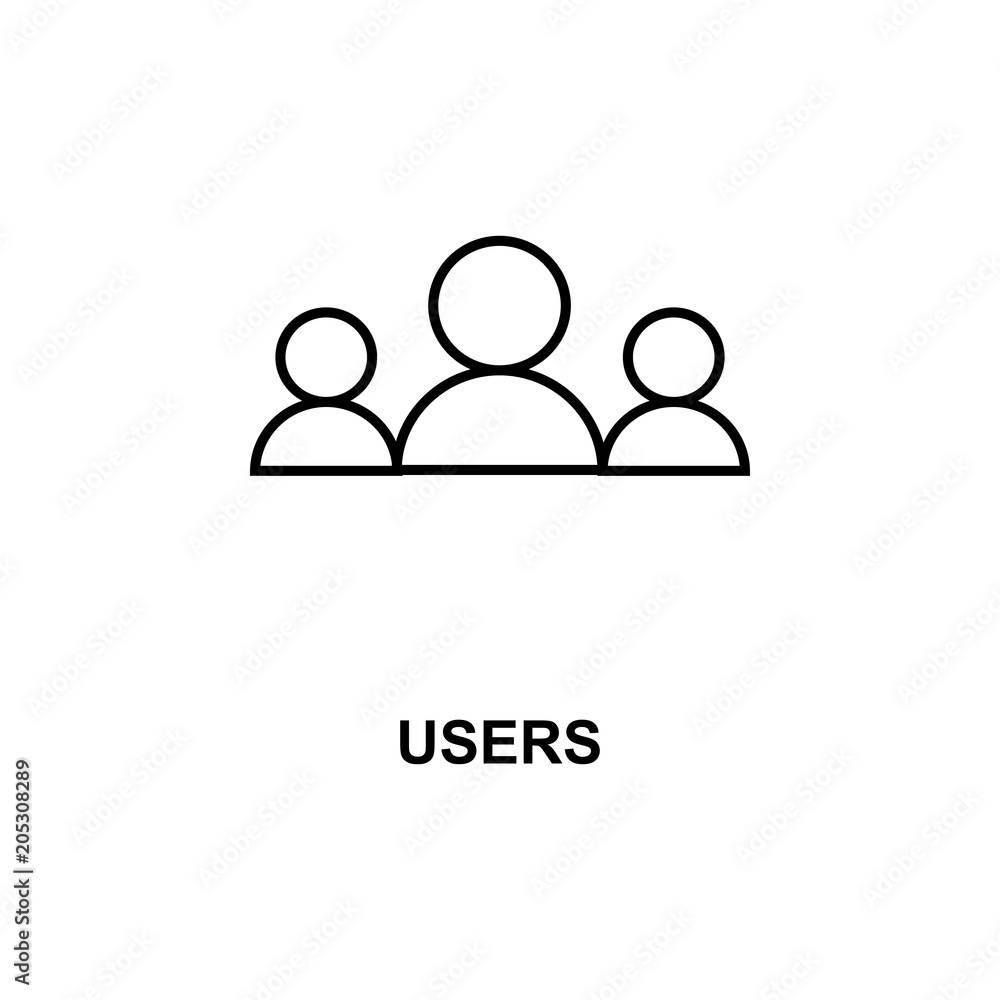 users icon. Element of simple web icon with name for mobile concept and web apps. Thin line users icon can be used for web and mobile users icon. Element of simple web icon with name for mobile concept and web apps. Thin line users icon can be used for web and mobile