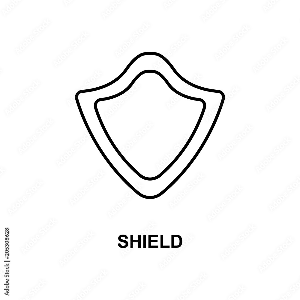 shield icon. Element of simple web icon with name for mobile concept and web apps. Thin line shield icon can be used for web and mobile