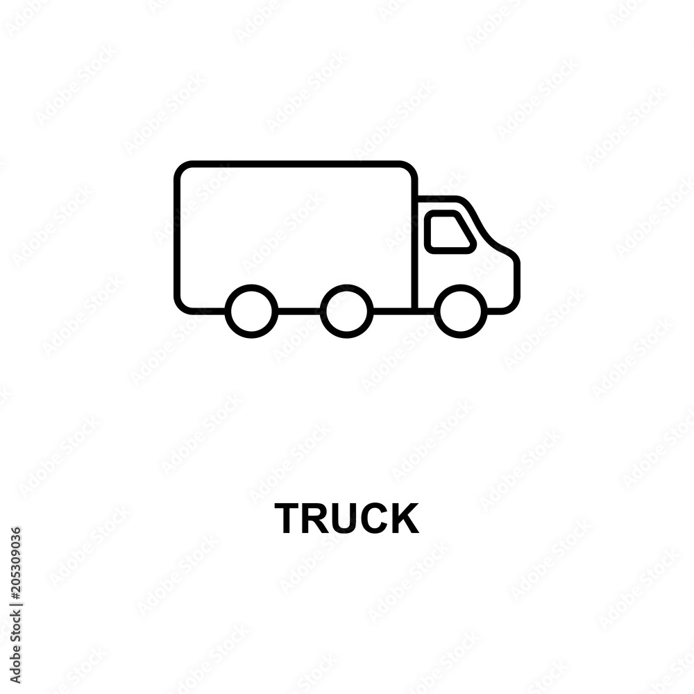 truck icon. Element of simple web icon with name for mobile concept and web apps. Thin line truck icon can be used for web and mobile truck icon. Element of simple web icon with name for mobile concept and web apps. Thin line truck icon can be used for web and mobile