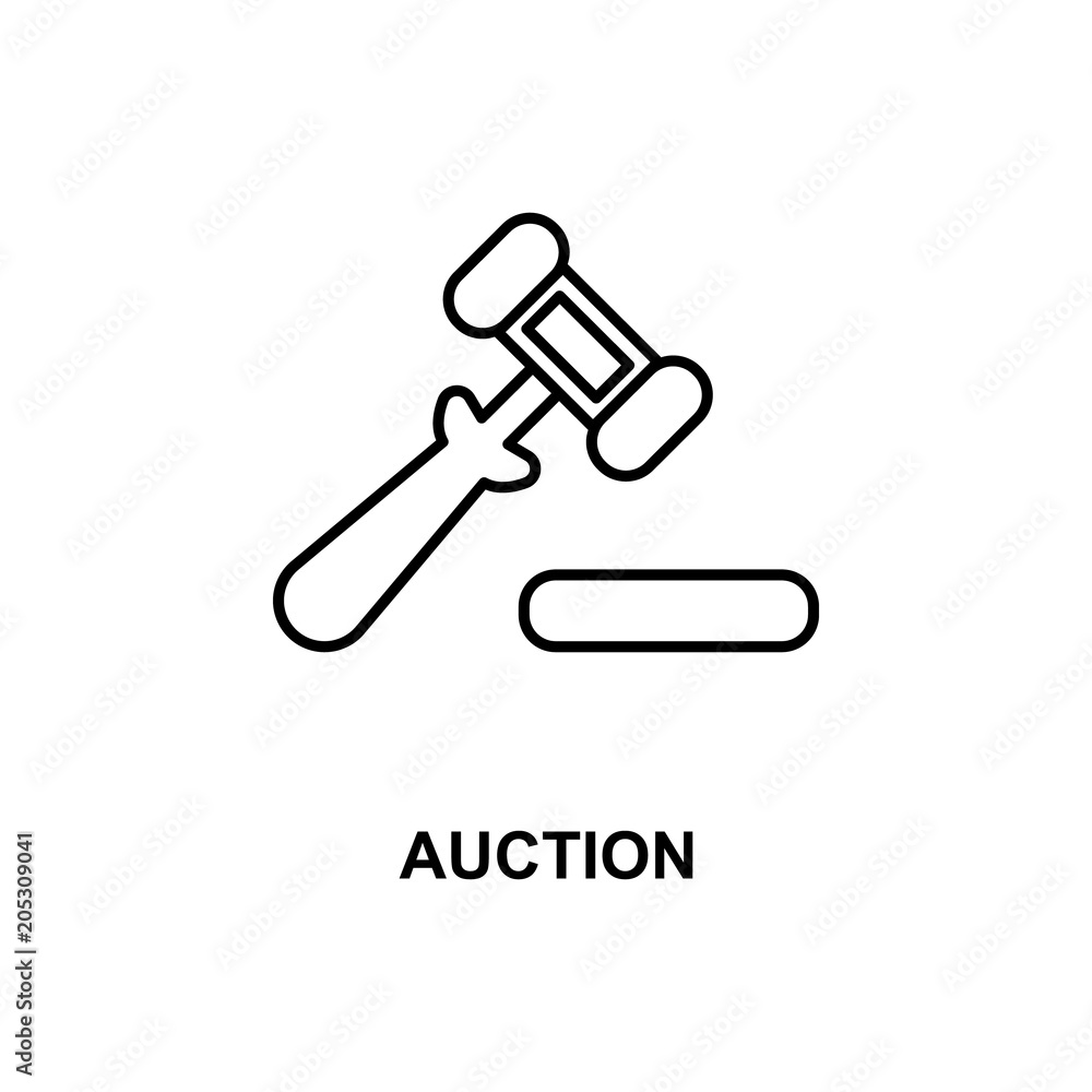 auction icon. Element of simple web icon with name for mobile concept and web apps. Thin line auction icon can be used for web and mobile auction icon. Element of simple web icon with name for mobile concept and web apps. Thin line auction icon can be used for web and mobile