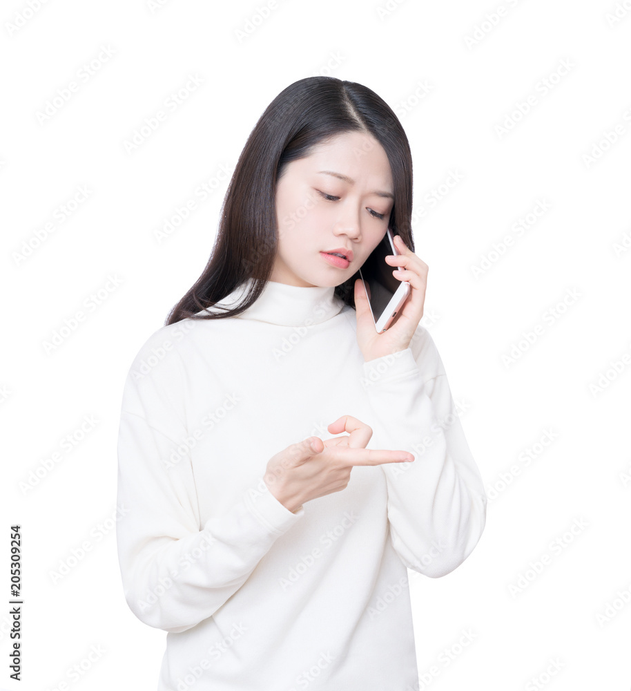 Woman Talking to Someone on her Mobile Phone Woman Talking to Someone on her Mobile Phone