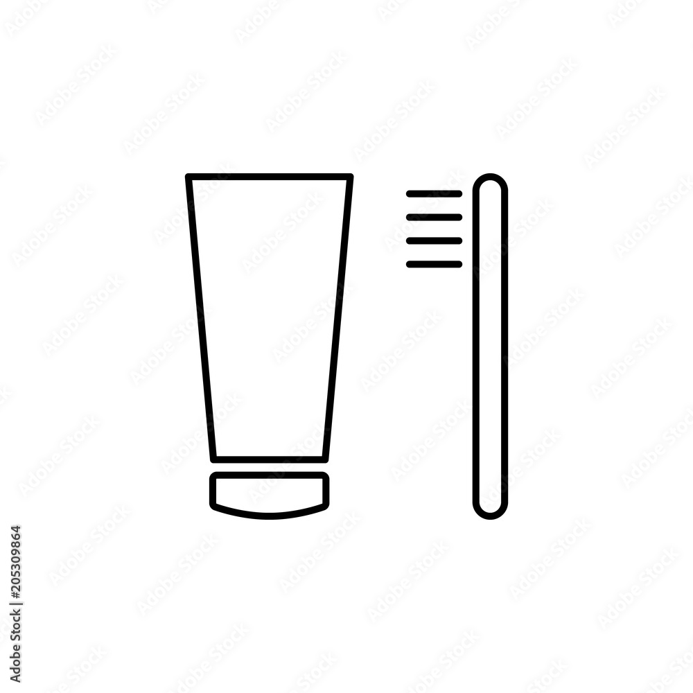 toothpaste and brush icon. Element of simple travel icon for mobile concept and web apps. Thin line toothpaste and brush icon can be used for web and mobile toothpaste and brush icon. Element of simple travel icon for mobile concept and web apps. Thin line toothpaste and brush icon can be used for web and mobile