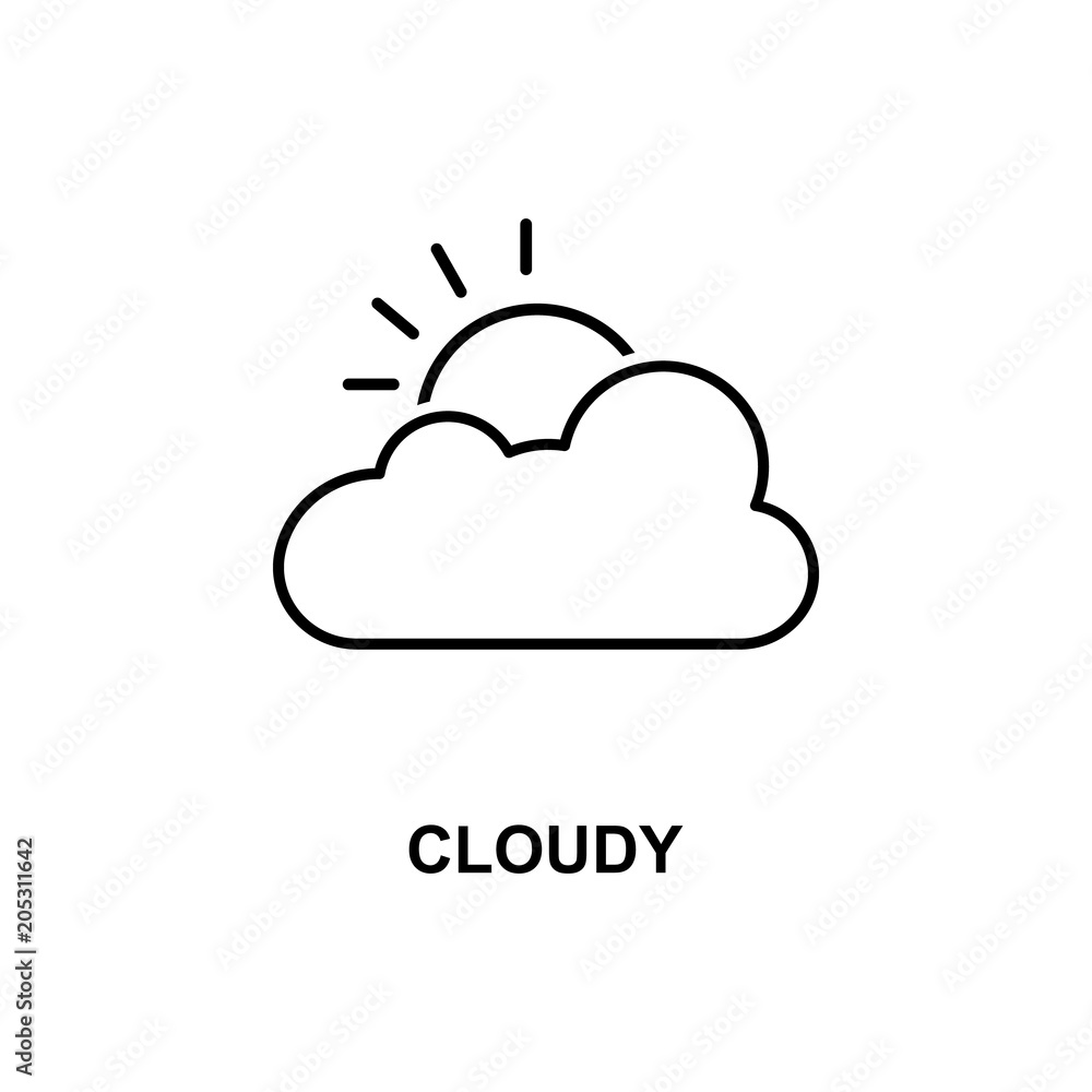 cloudy icon. Element of simple web icon with name for mobile concept and web apps. Thin line cloudy icon can be used for web and mobile cloudy icon. Element of simple web icon with name for mobile concept and web apps. Thin line cloudy icon can be used for web and mobile