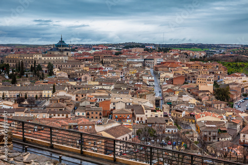 Toledo city on a rainy winter day