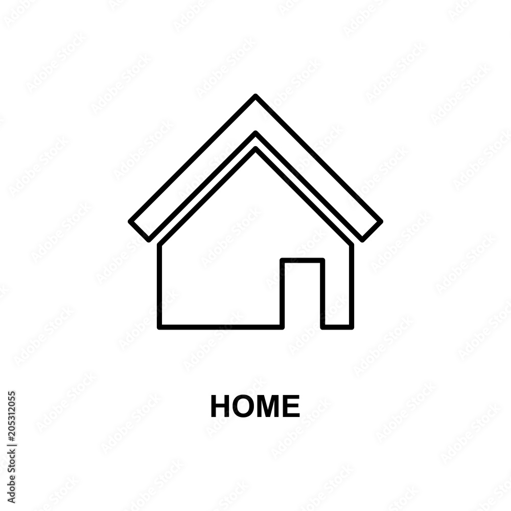 home icon. Element of simple web icon with name for mobile concept and web apps. Thin line home icon can be used for web and mobile home icon. Element of simple web icon with name for mobile concept and web apps. Thin line home icon can be used for web and mobile