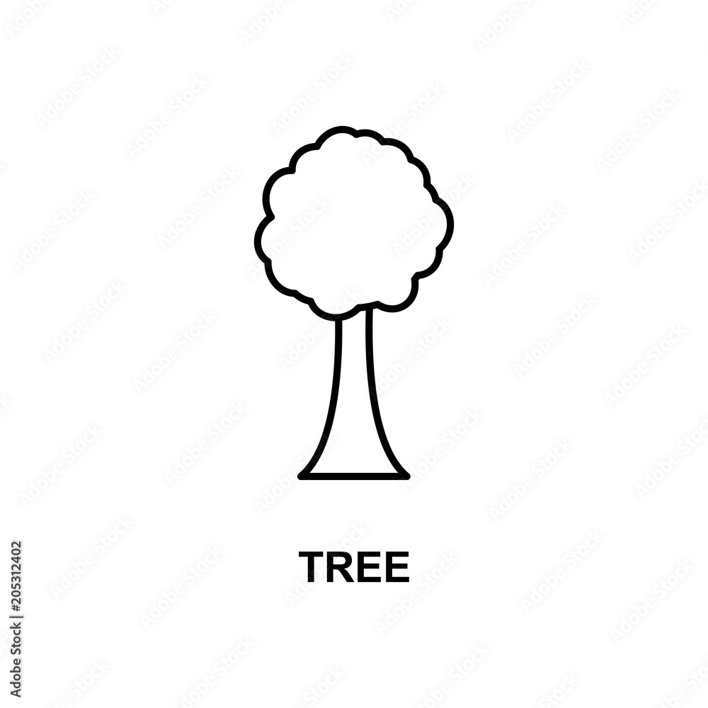 tree icon. Element of simple web icon with name for mobile concept and web apps. Thin line tree icon can be used for web and mobile