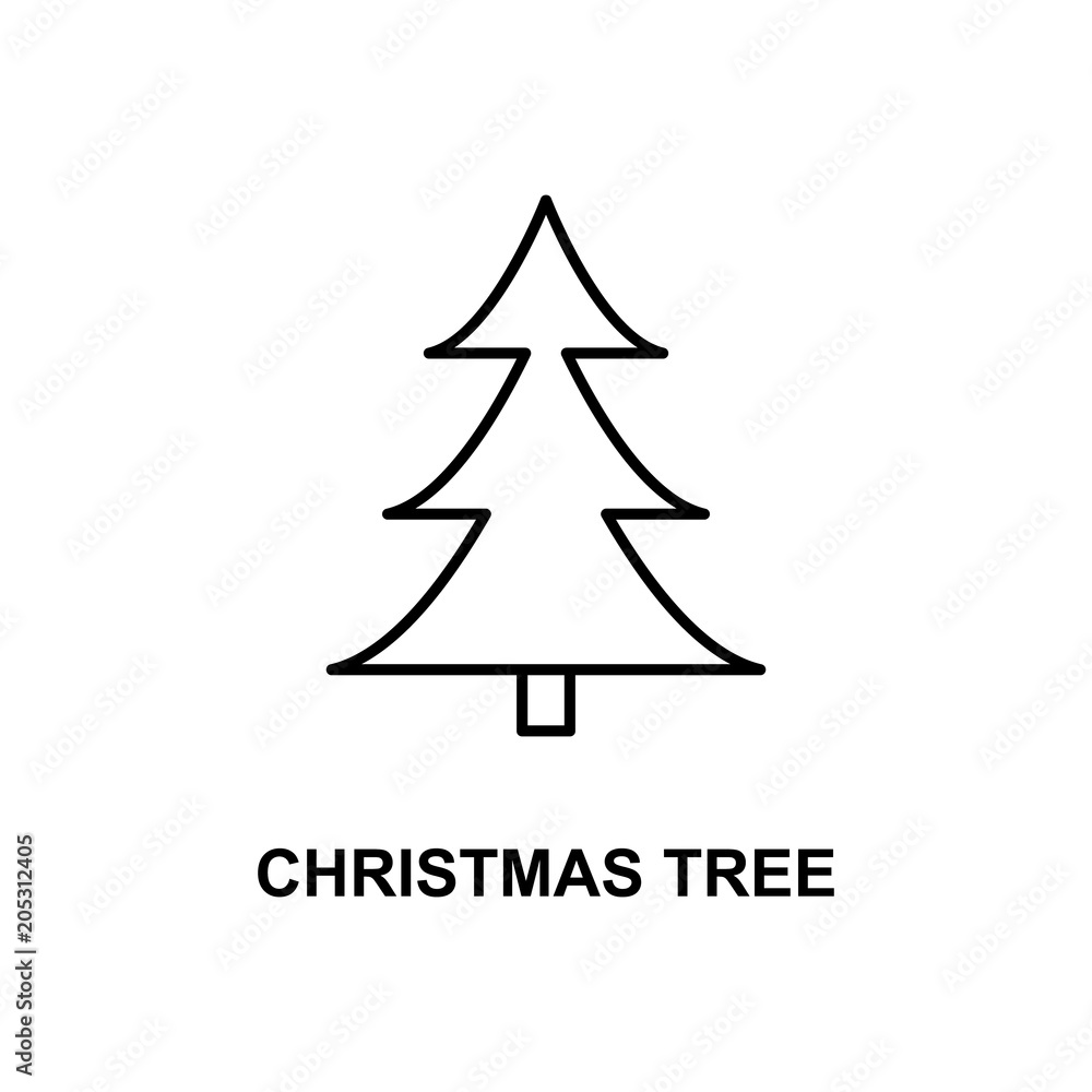 Christmas tree icon. Element of simple web icon with name for mobile concept and web apps. Thin line Christmas tree icon can be used for web and mobile Christmas tree icon. Element of simple web icon with name for mobile concept and web apps. Thin line Christmas tree icon can be used for web and mobile