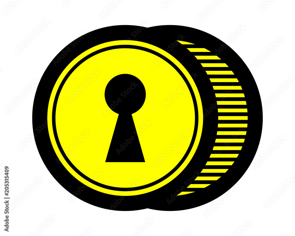 circle keyhole key lock icon image vector icon circle keyhole key lock icon image vector icon