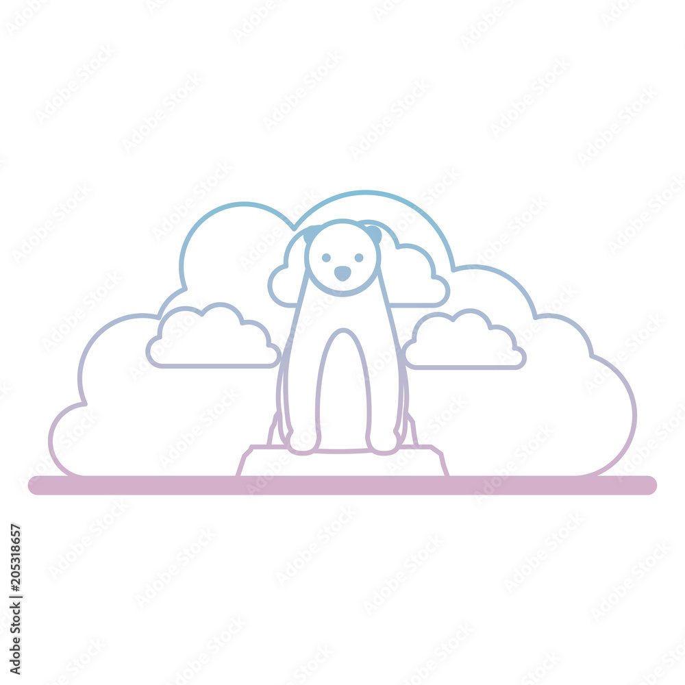 Fototapeta premium wild polar bear on iceberg vector illustration design