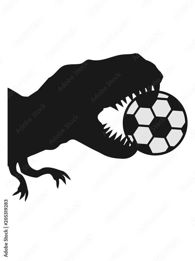 halb fussball beißen sport verein spielen silhouette schwarz umriss t-rex  böse brüllen tyranosaurus rex gefährlich fressen dino dinosaurier saurier  clipart comic cartoon design Stock Illustration | Adobe Stock