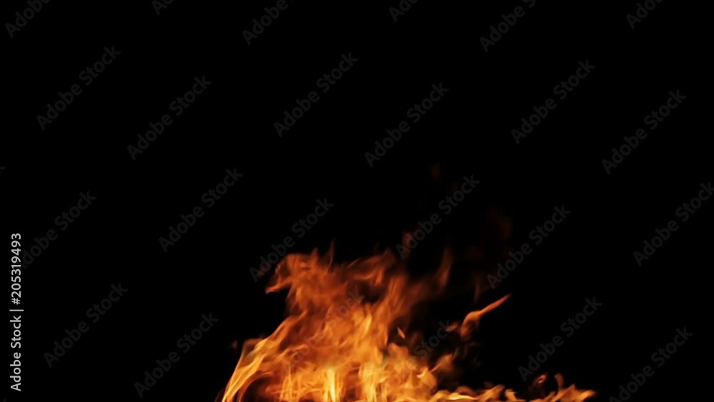 Real fire isolated on black background loop video Real fire isolated on black background loop video