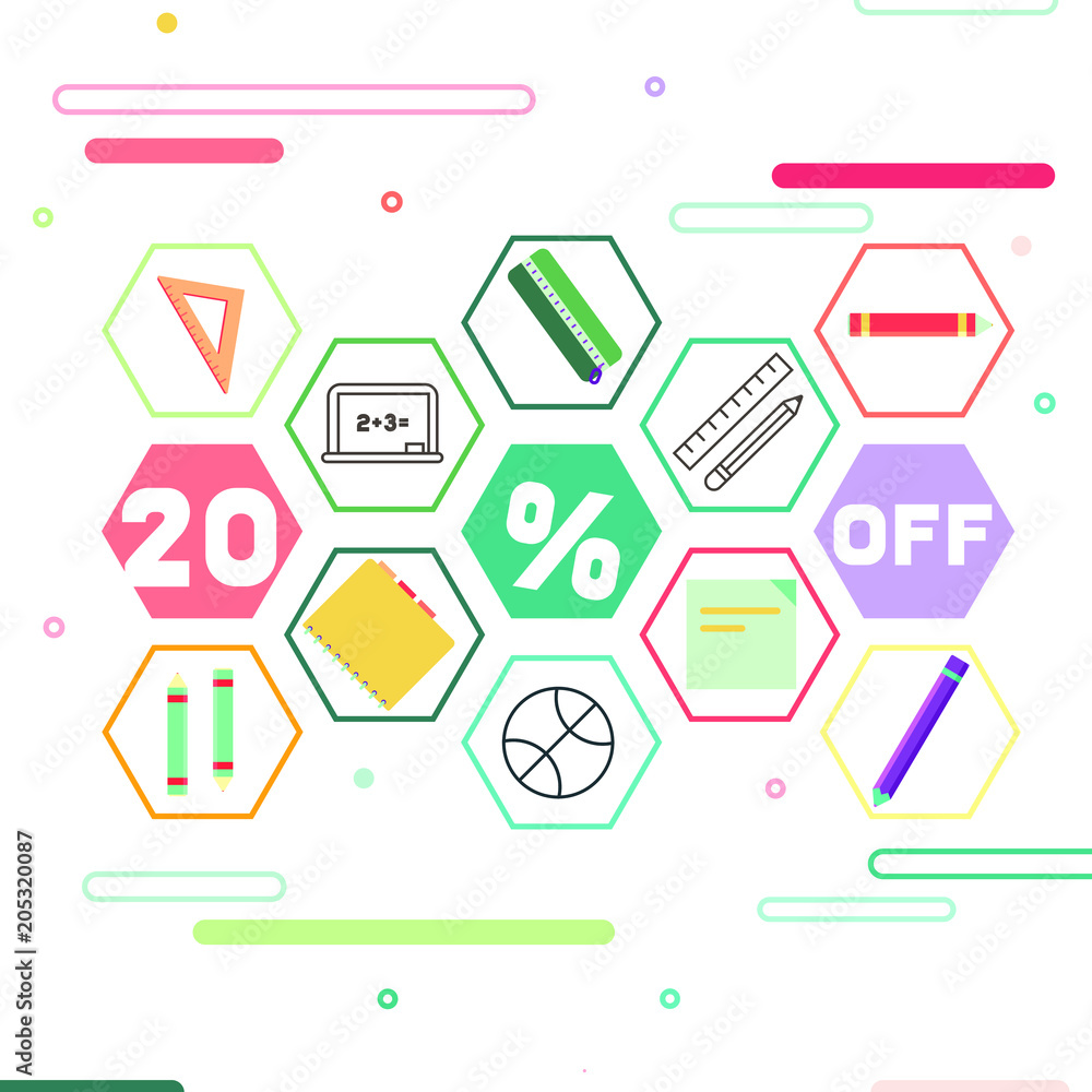 Back to school sale vector set of poster and banner with colorful title and elements for retail marketing promotion and education related. Vector illustration. Back to school sale vector set of poster and banner with colorful title and elements for retail marketing promotion and education related. Vector illustration.