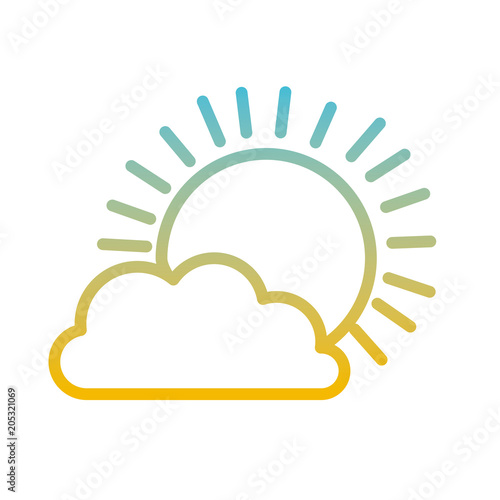 sun and cloud weather vector illustration design