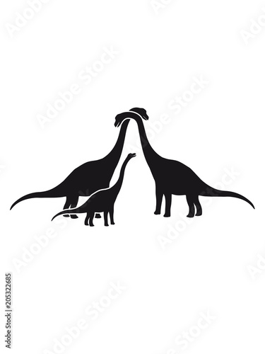 familie junges kind paar p  rchen liebe 2 freunde Diplodocus langhals gro   riesig silhouette schwarz umriss dino dinosaurier saurier clipart comic cartoon design