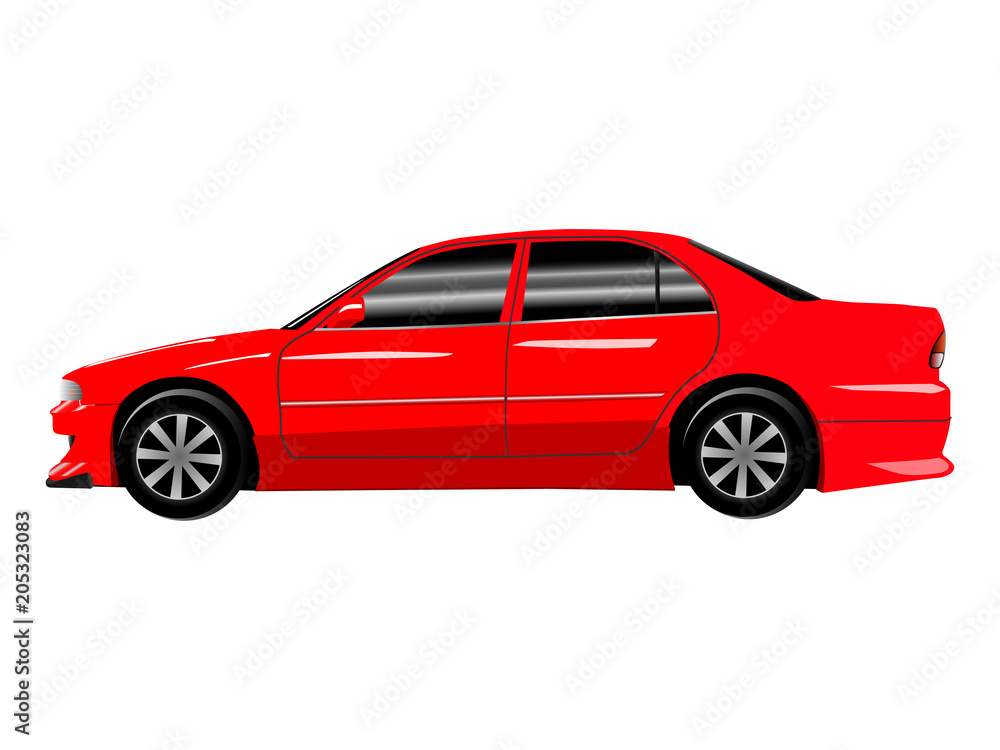 Sport red car vector