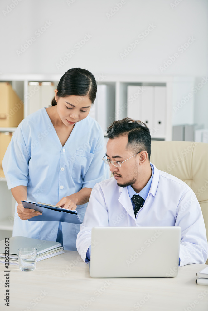 Showing medical history Showing medical history