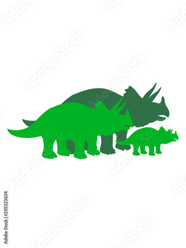 eltern paar liebe jungtier junges klein süß niedlich baby mama papa kind Triceratops hörner silhouette schwarz umriss dino dinosaurier saurier clipart comic cartoon design