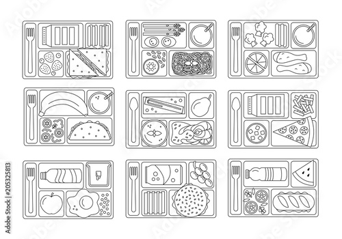 Set lunches in line style